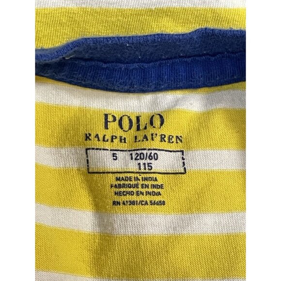 Polo Ralph Lauren Boys Blue Multi Stripe Crew-Neck Short Sleeve T-Shirt Size 5 - Picture 3 of 3